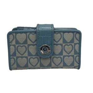 BRIGHTON Blue Heart Small Canvas Wallet